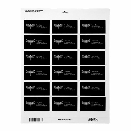 トンボ（白） ラベル (フルシート)