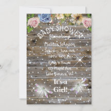 トンボ、花とキラキラ赤ちゃんシャワー