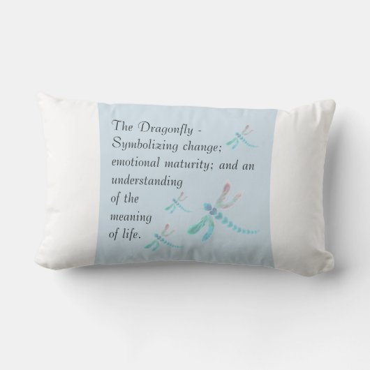 トンボ |青と白感動的 ランバークッション (裏面)