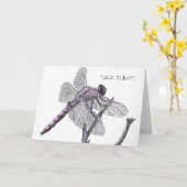 トンボ(飛行を取って下さい。) カード (黄色い花)