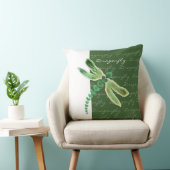 トンボ | 20"x20"緑と白の装飾用クッション クッション (椅子)