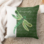 トンボ | 20"x20"緑と白の装飾用クッション クッション (ブランケット)