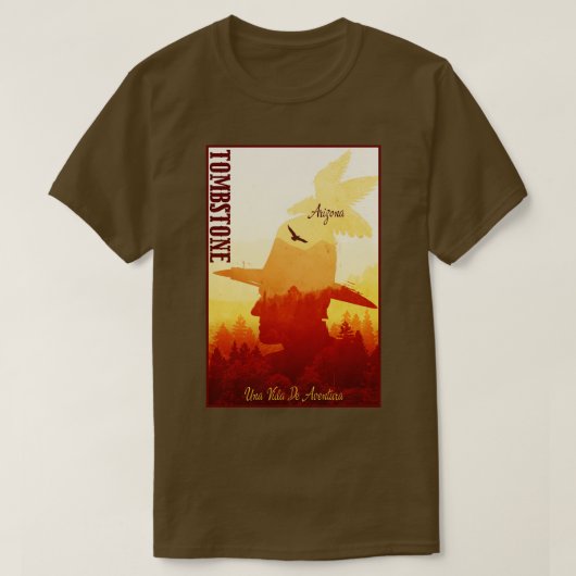 トンムストーンアリゾナの野生の西町 Tシャツ (デザイン正面)