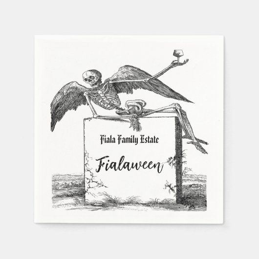 トンムストーンカクテルのスケルトン スタンダードカクテルナプキン (正面)