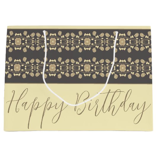 トーエレガントペのクリーム色のベージュ ラージペーパーバッグ (正面)