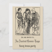トーガの古代ギリシアのデザインの凝った服のパーティー 招待状 (正面)