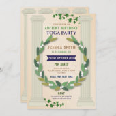 トーガパーティー 誕生日 古代ローマの巻き物 招待状 (正面/裏面)