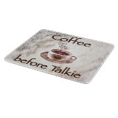 トーキガラス切断板の前のコーヒー カッティングボード (角)