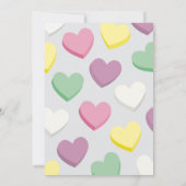 トーキングキャンディハートバレンタインデーパーティの招待状 招待状 (裏面)