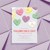 トーキングキャンディハートバレンタインデーパーティの招待状 招待状