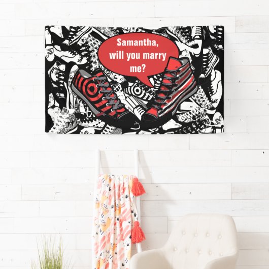 トーキングシューズ1 +自分の背景と文字 横断幕 (インサイチュ)