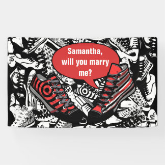 トーキングシューズ1 +自分の背景と文字 横断幕