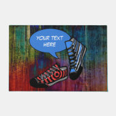 トーキングシューズ3 +自分の背景と文字 ドアマット (正面)