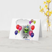 トーキングバースデーパーティーエイリアン カード (黄色い花)