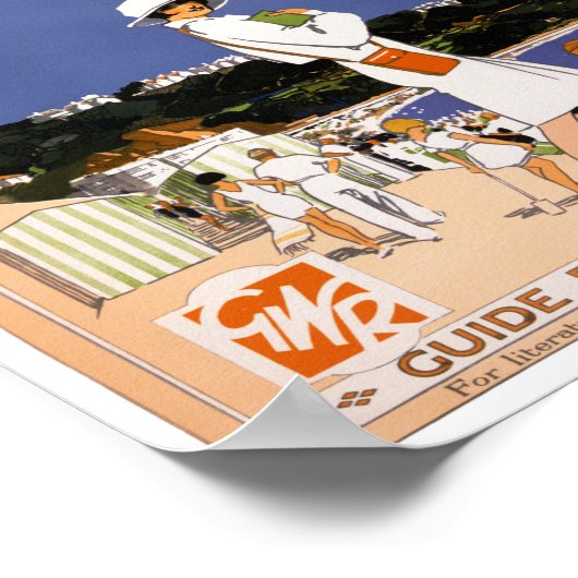 トーキー・ヴィンテージ旅行ポスター復元 ポスター (角)