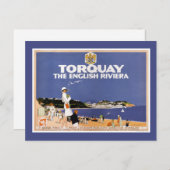 トーキー・ヴィンテージ旅行ポスター復元 ポストカード (正面/裏面)