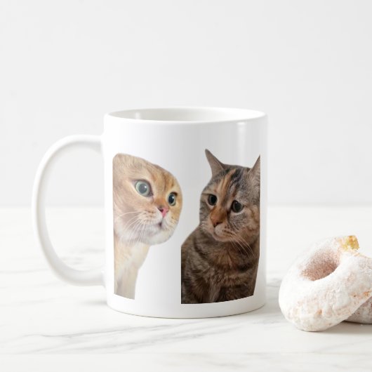 トークキャッツミームマグ両面 コーヒーマグカップ (ドーナツ)