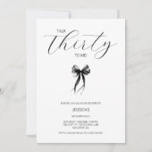 トークサーティトゥーミー スクリプト モノクロ バースデー 招待状 (正面)