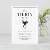 トークサーティー・トゥ・ミー ブラックホワイトサーティー誕生日パーティー 招待状 (スタンド正面)