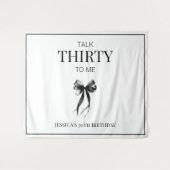 トークサーティー・トゥ・ミー ブラックボウ 30歳誕生日パーティー タペストリー (正面(横))