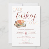 トークターキー素朴サンクスギビングディナー招待状 招待状 (正面)