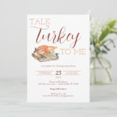 トークターキー素朴サンクスギビングディナー招待状 招待状 (スタンド正面)