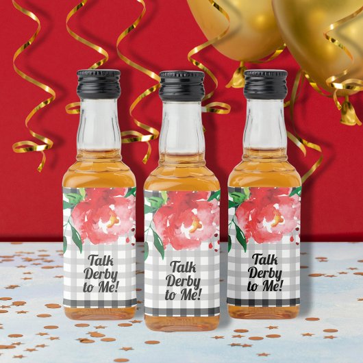 トークダービーに私ローズブラックアンドホワイトミニ リキュールボトルラベル