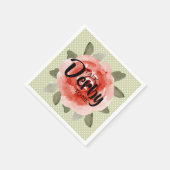 トークダービートゥミー ローズ オン ライム ポルカドット ナプキン スタンダードカクテルナプキン (角)