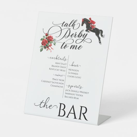 トークダービー私にパーティーレースホースエクエストリアンバー 台座サイン (正面)
