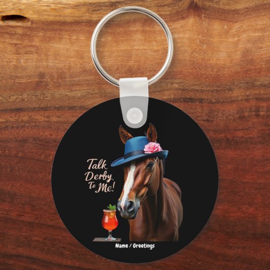 トークダービー私にレースおもしろい馬引用文 キーホルダー (正面)