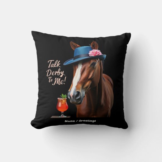 トークダービー私にレースおもしろい馬引用文 クッション (正面)