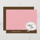 トークバブルフラットサンキューカード – ピンク – サンキューカード (正面/裏面)