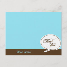 トークバブルフラットサンキューカード-青- サンキューカード
