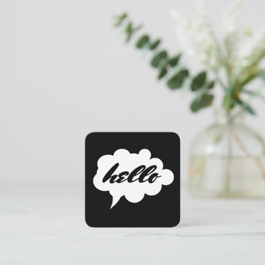 トークバブル/こんにちは スクエア名刺 (スタンド正面)