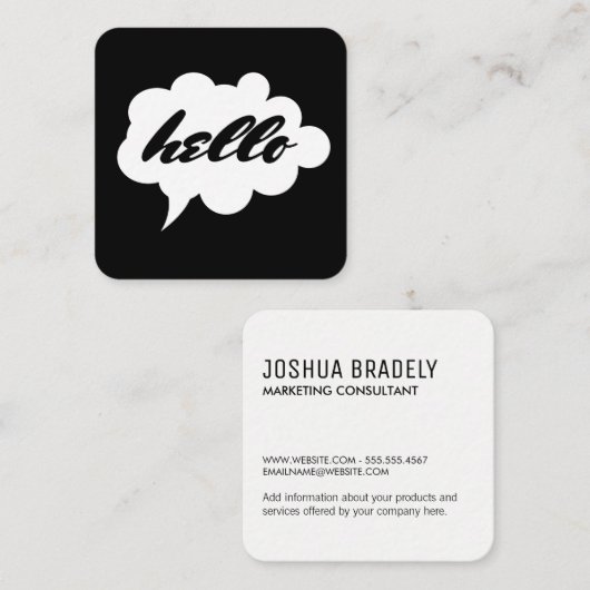 トークバブル/こんにちは スクエア名刺 (正面/裏面)