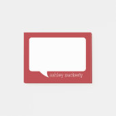 トークバ赤と白ブルの名パーソナライズされた前 ポストイット (正面)