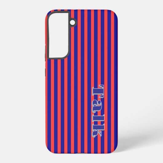 トークロゴ赤い青のストライプサムスン電話ケース SAMSUNG GALAXYケース (裏面)