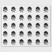 トーク帽を被ったパン職人のドクロ ラッピングペーパー (フラット)