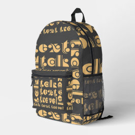 トーク文字トラベルグレー プリントバックパック