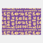 トーク文字旅行紫ギフト ラッピングペーパーシート (正面3)