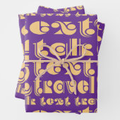 トーク文字旅行紫ギフト ラッピングペーパーシート (インサイチュ)