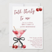 トーク30私にさくらんぼマルティーニ30歳の誕生日 招待状 (正面)
