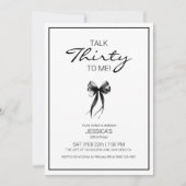 トーク30私に30黒白の弓誕生日 招待状 (正面)