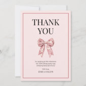 トーク30私ピンクボウ30ガーリー誕生日 サンキューカード (正面)