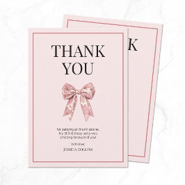 トーク30私ピンクボウ30ガーリー誕生日 サンキューカード