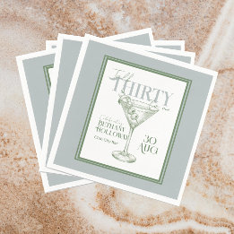 トーク・サーティ・トゥ・ミー マルティーニ・カクテル ３０歳の誕生日 スタンダードカクテルナプキン