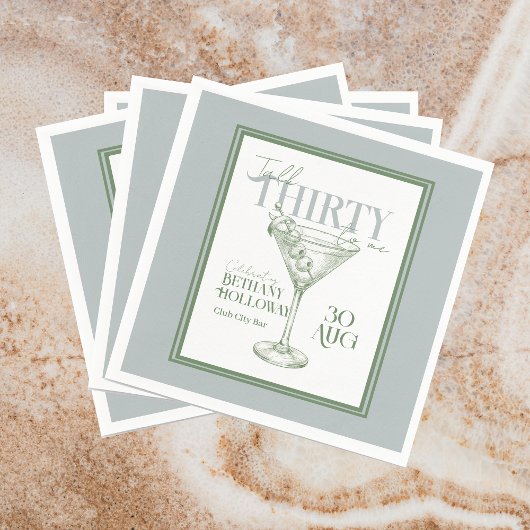 トーク・サーティ・トゥ・ミー マルティーニ・カクテル ３０歳の誕生日 スタンダードカクテルナプキン