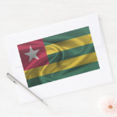 トーゴの国旗 長方形シール (封筒)