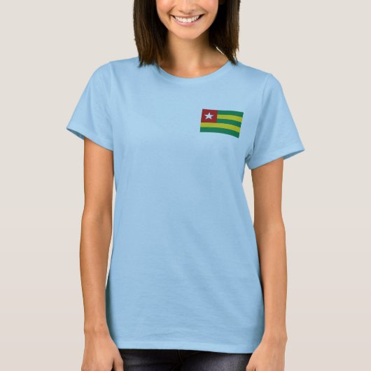 トーゴの旗と地図Tシャツ Tシャツ (正面)