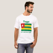 トーゴの旗＋地図＋テキストTシャツ Tシャツ (正面フル)